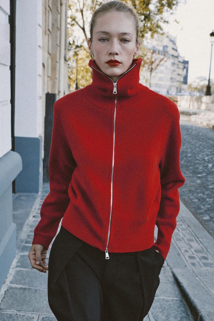 CHAQUETA BOMBER 96% LANA CREMALLERA