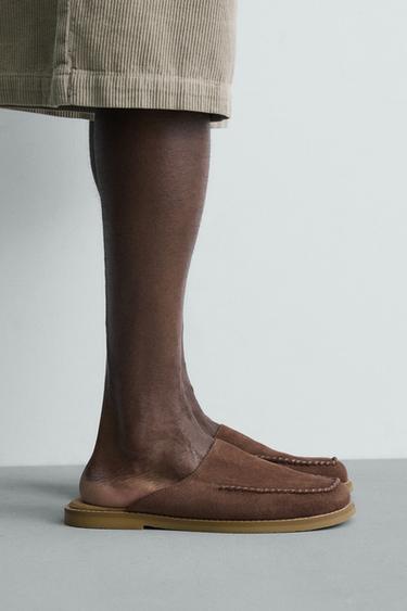 SABOTS EN CUIR - Marron de Zara - Image 0