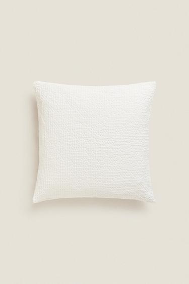 WAFFLE-KNIT CUSHION COVER - White by Zara - Image 3