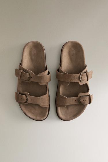 SANDALES PLATES CUIR BOUCLES - 1-832 de Zara - Image 2