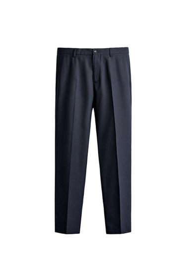 REGULAR FIT WOOL BLEND SUIT TROUSERS - Navy blue by Zara