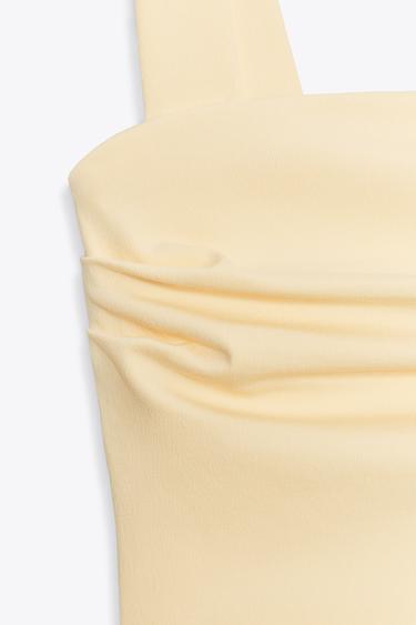 PLEATED MIDI DRESS - Yellow by Zara - Image 2