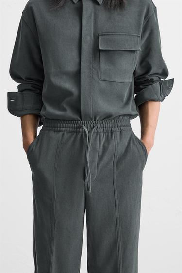 SOFT JOGGER WAIST TROUSERS - Anthracite Grey by Zara