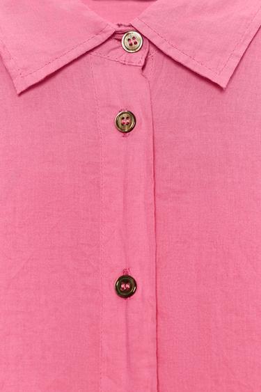 ZW COLLECTION CREASED BUTTON SHIRT - Fuchsia by Zara - Image 9