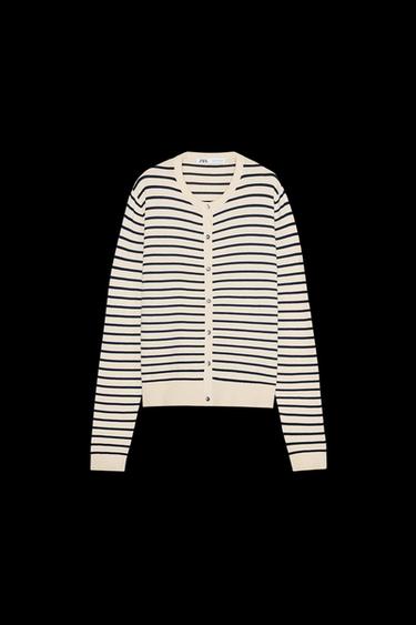 GESTREIFTE STRICKJACKE - Gestreift von Zara