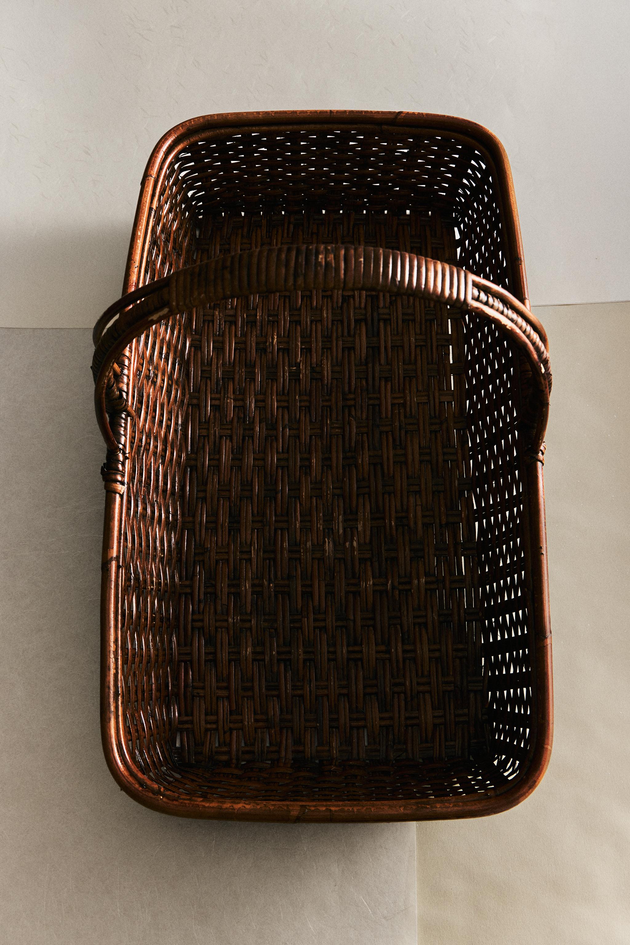 RECTANGULAR RATTAN BASKET