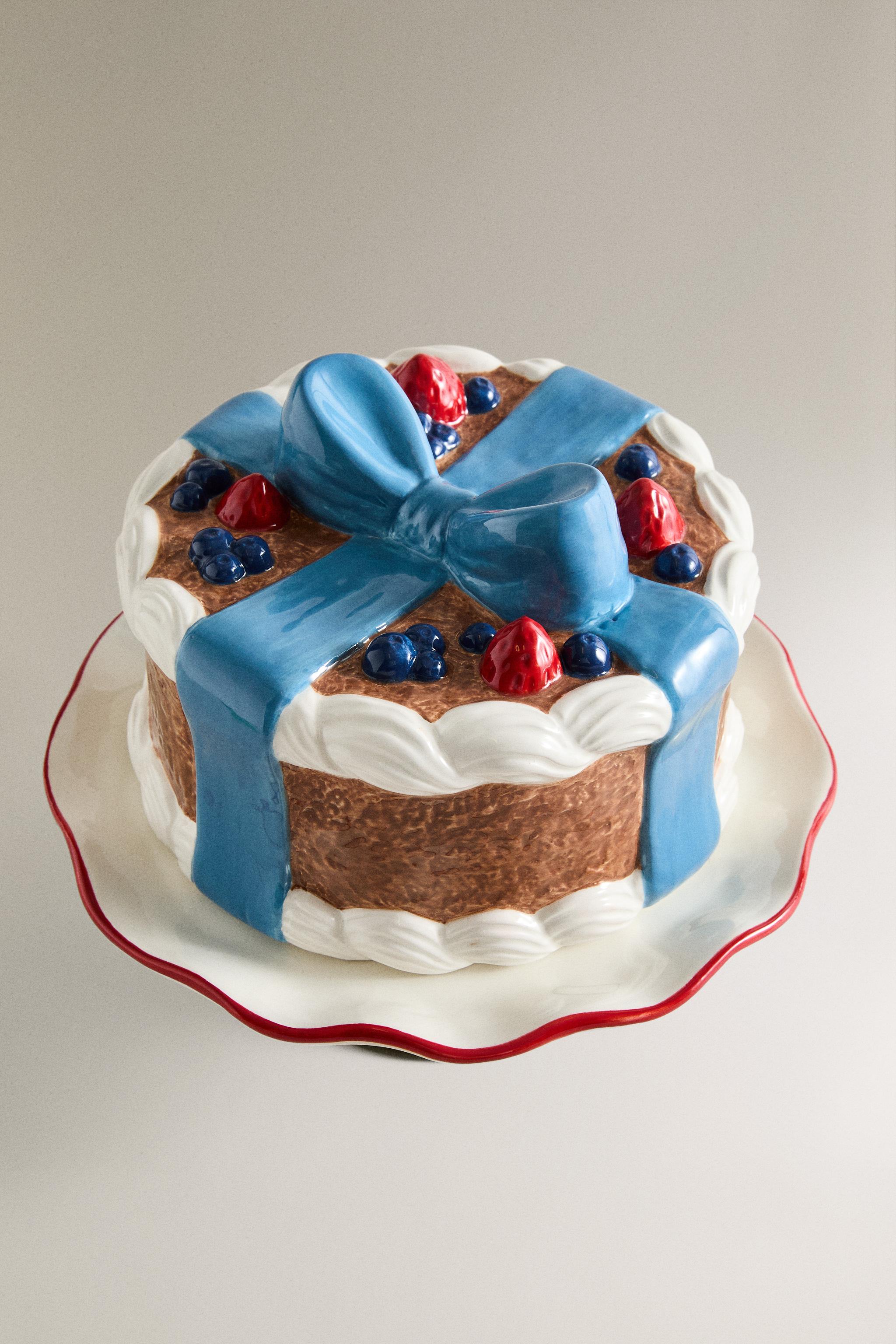 CERAMIC CHRISTMAS CAKE DISH