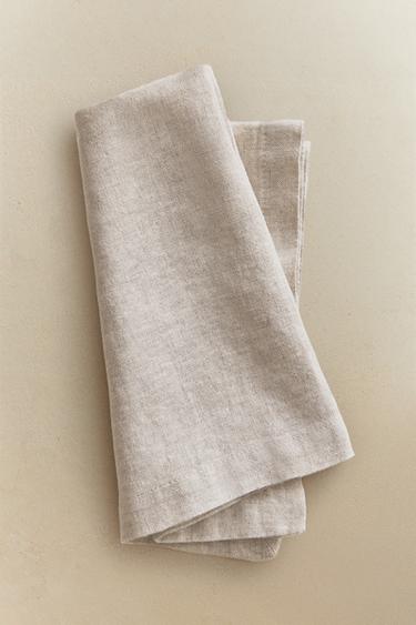 PACK OF WASHED LINEN NAPKINS (PACK OF 2) - Light beige by Zara