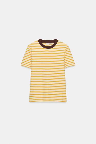STRIPED SHORT SLEEVE T-SHIRT - Printed by Zara