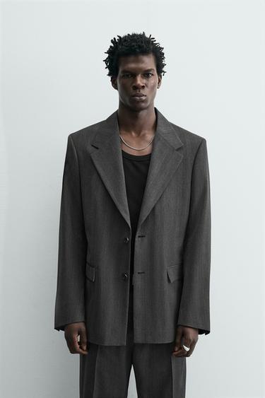 REGULAR FIT SUIT BLAZER - Grey by Zara