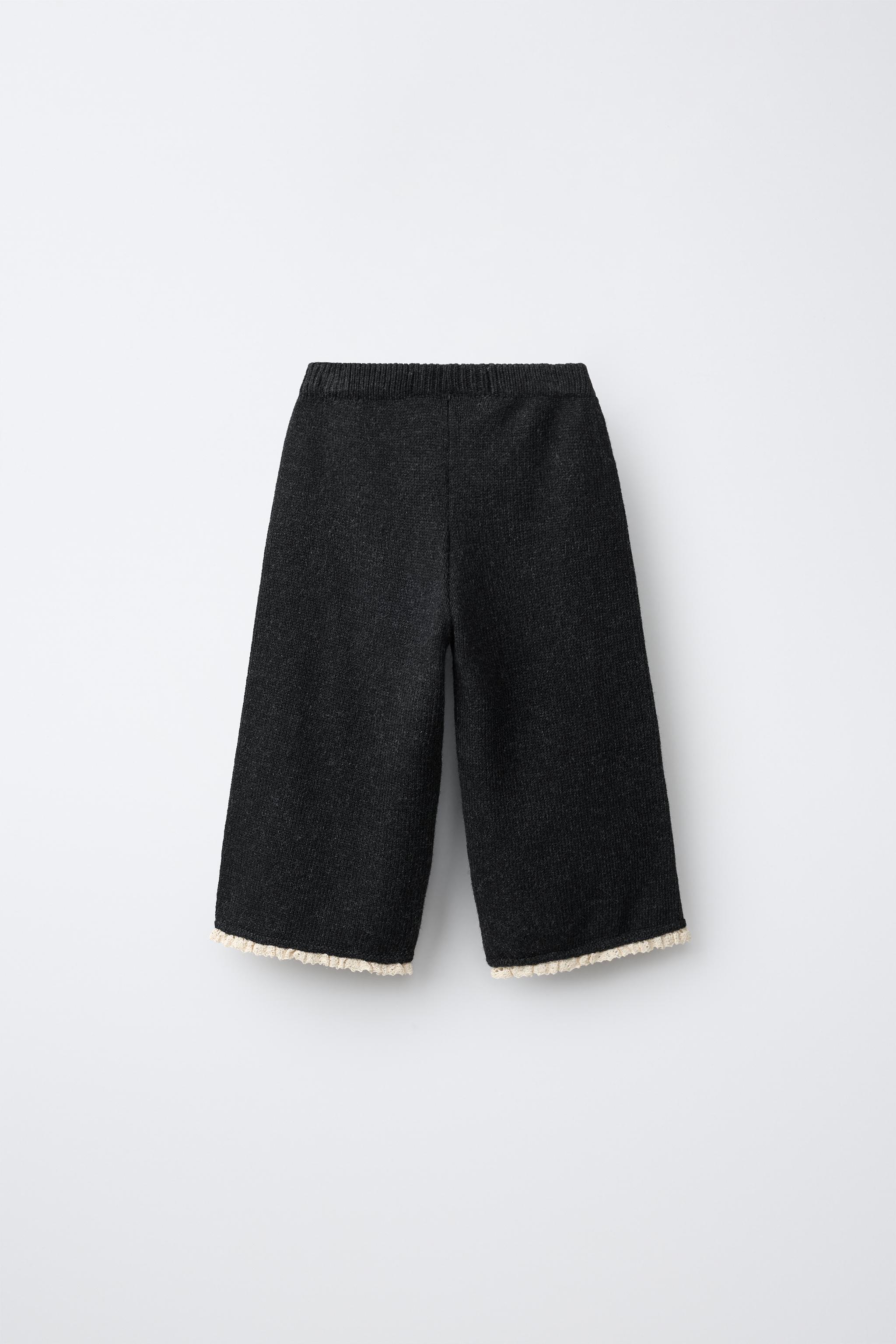 WOOL-BLEND KNIT CULOTTE PANTS
