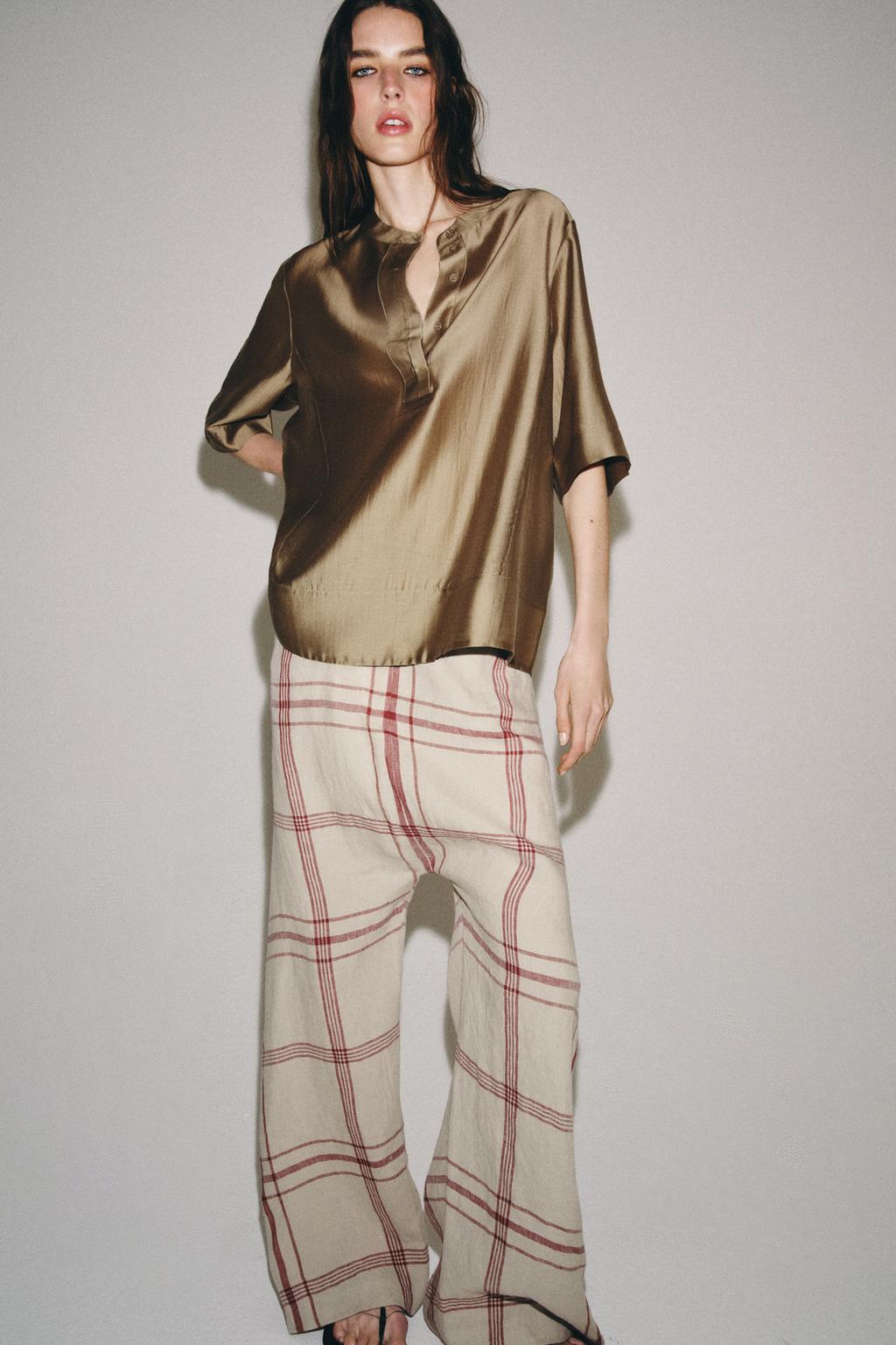 FLOWY SATIN EFFECT BLOUSE ZW COLLECTION - image 2