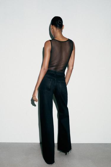 BODY BIMATIÈRE CRÊPE TULLE - Noir de Zara - Image 4