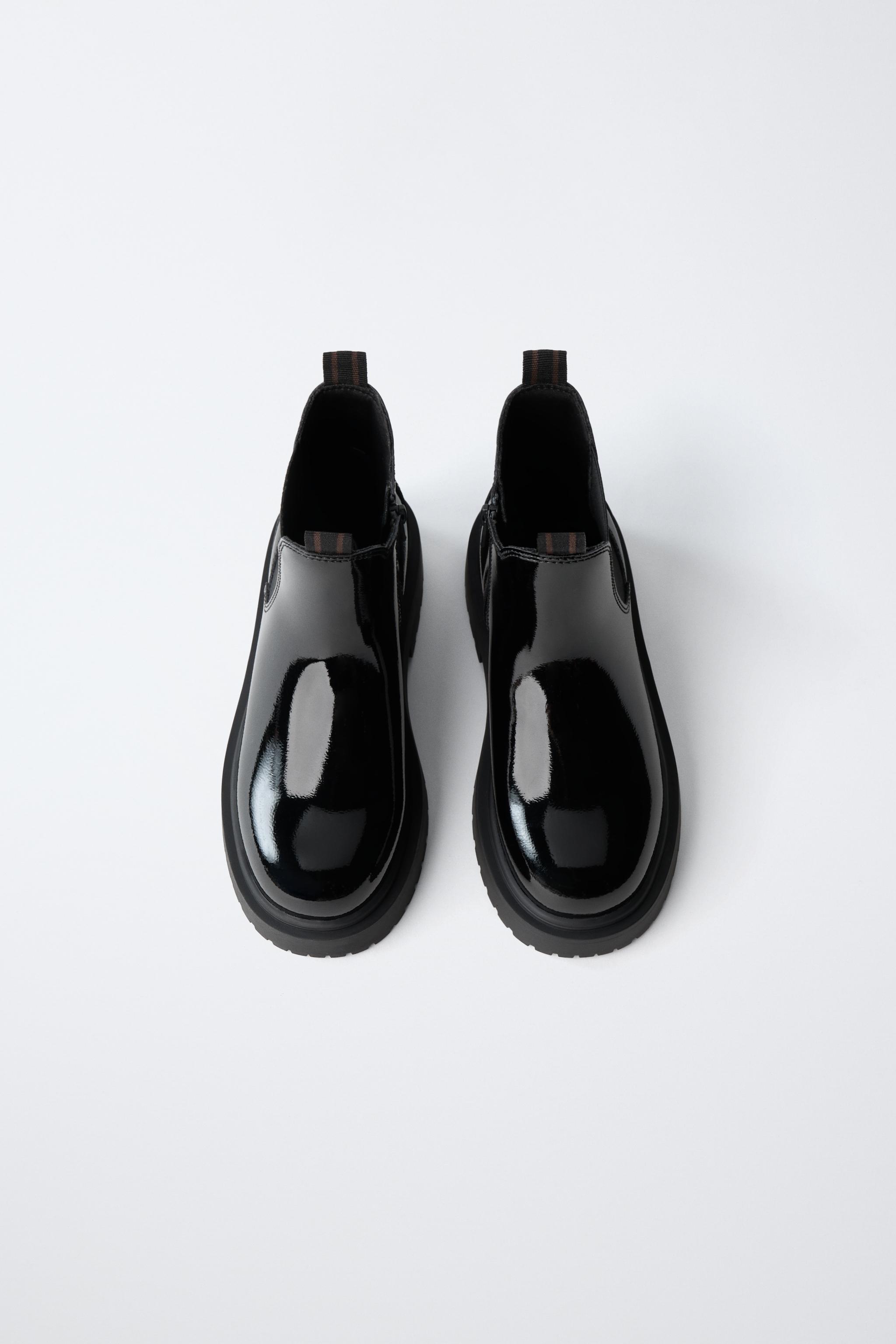 PATENT ANKLE BOOTS