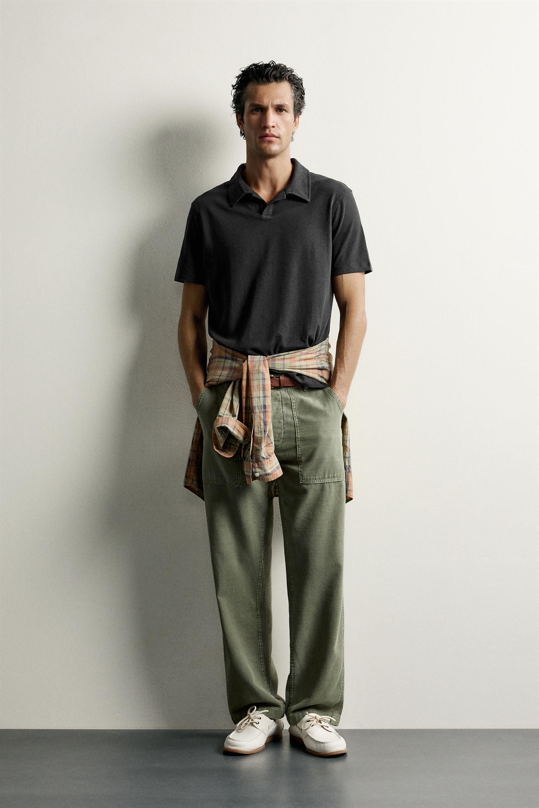 LINEN-COTTON REGULAR FIT POLO SHIRT