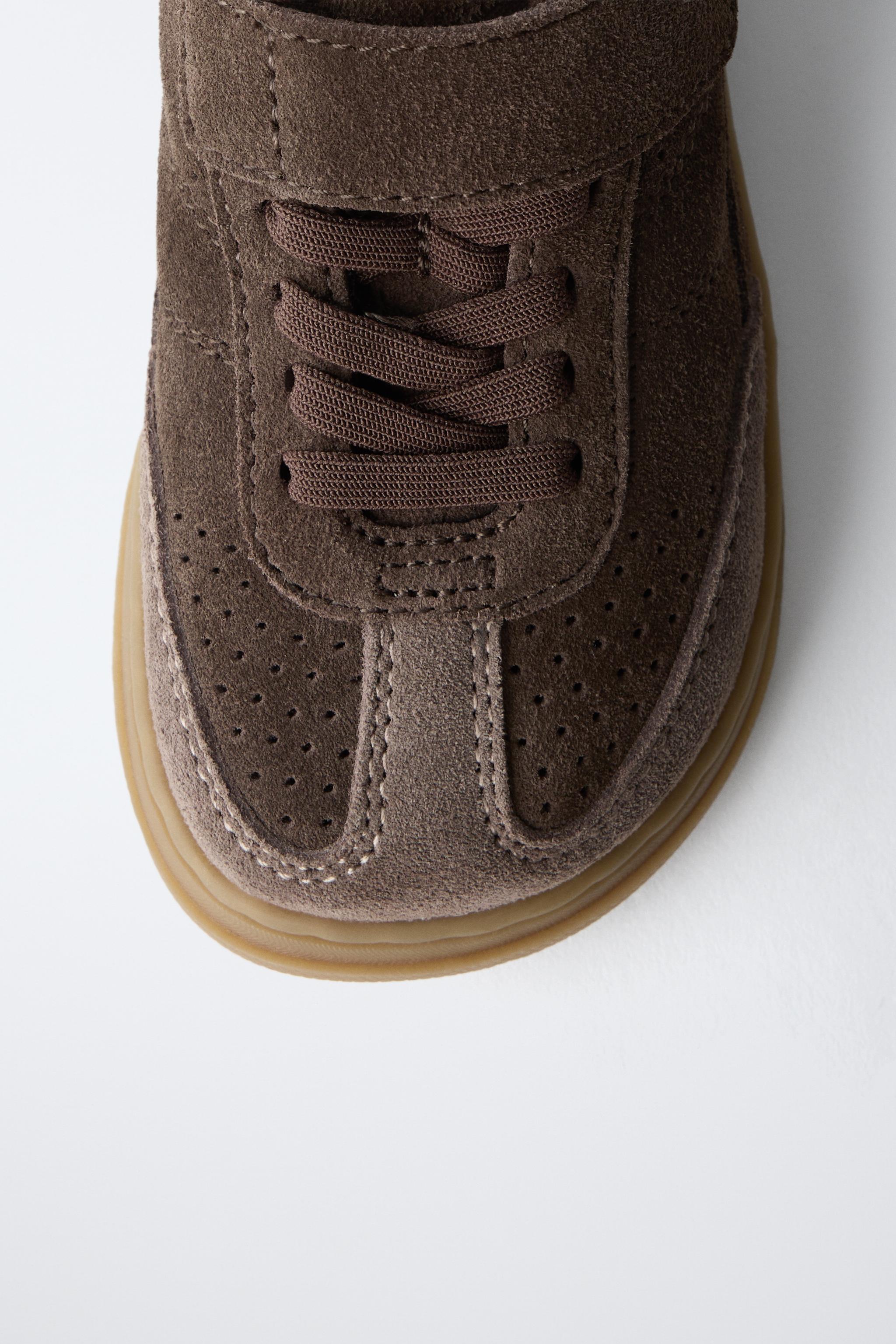 Детские кроссовки Zara BAREFOOT LEATHER SNEAKERS — фото 5