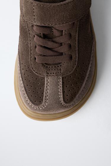 TENNIS OU BASKET EN CUIR BAREFOOT - Marron de Zara - Image 4