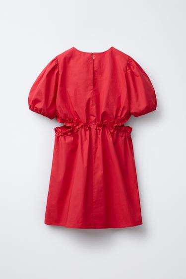 ROBE AJOURÉE À VOLANTS - Rouge de Zara - Image 1