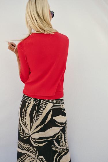 GILET EN MAILLE DOUBLE ÉPAISSEUR - Rouge de Zara - Image 5