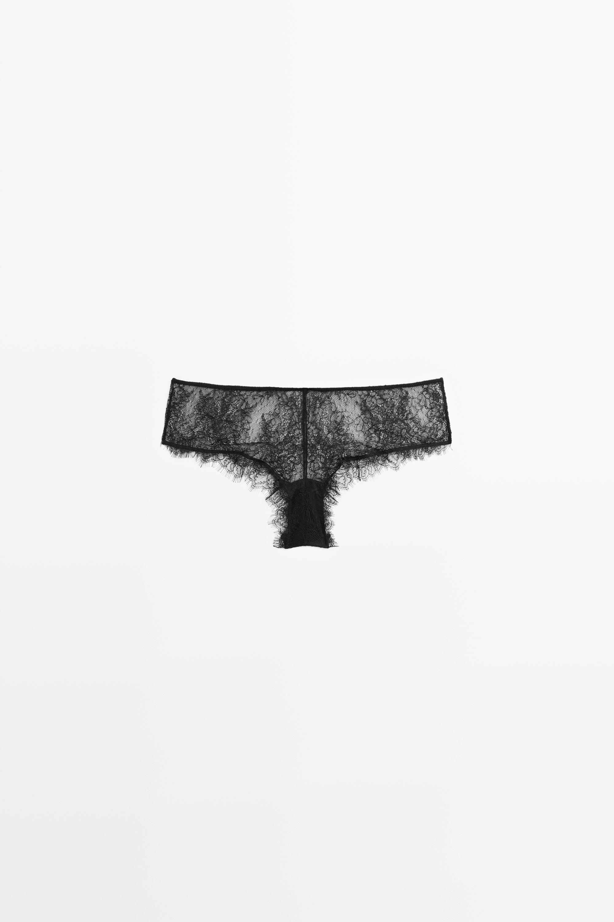Scalloped lace culotte briefs