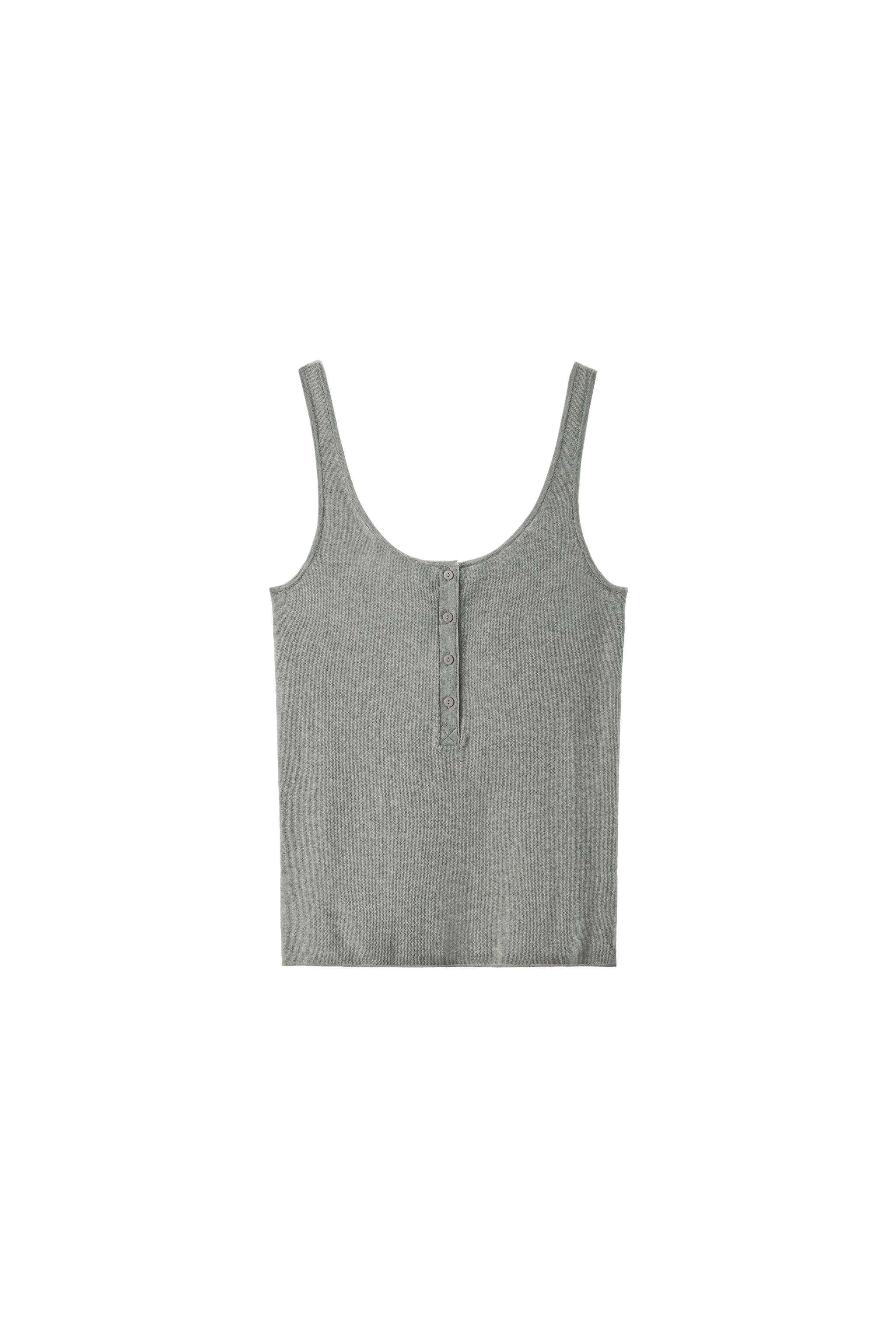 BUTTON KNIT TOP - Gray | ZARA United States