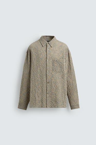 RELAXED FIT TEXTURED CHECK SHIRT - Multicoloured by Zara