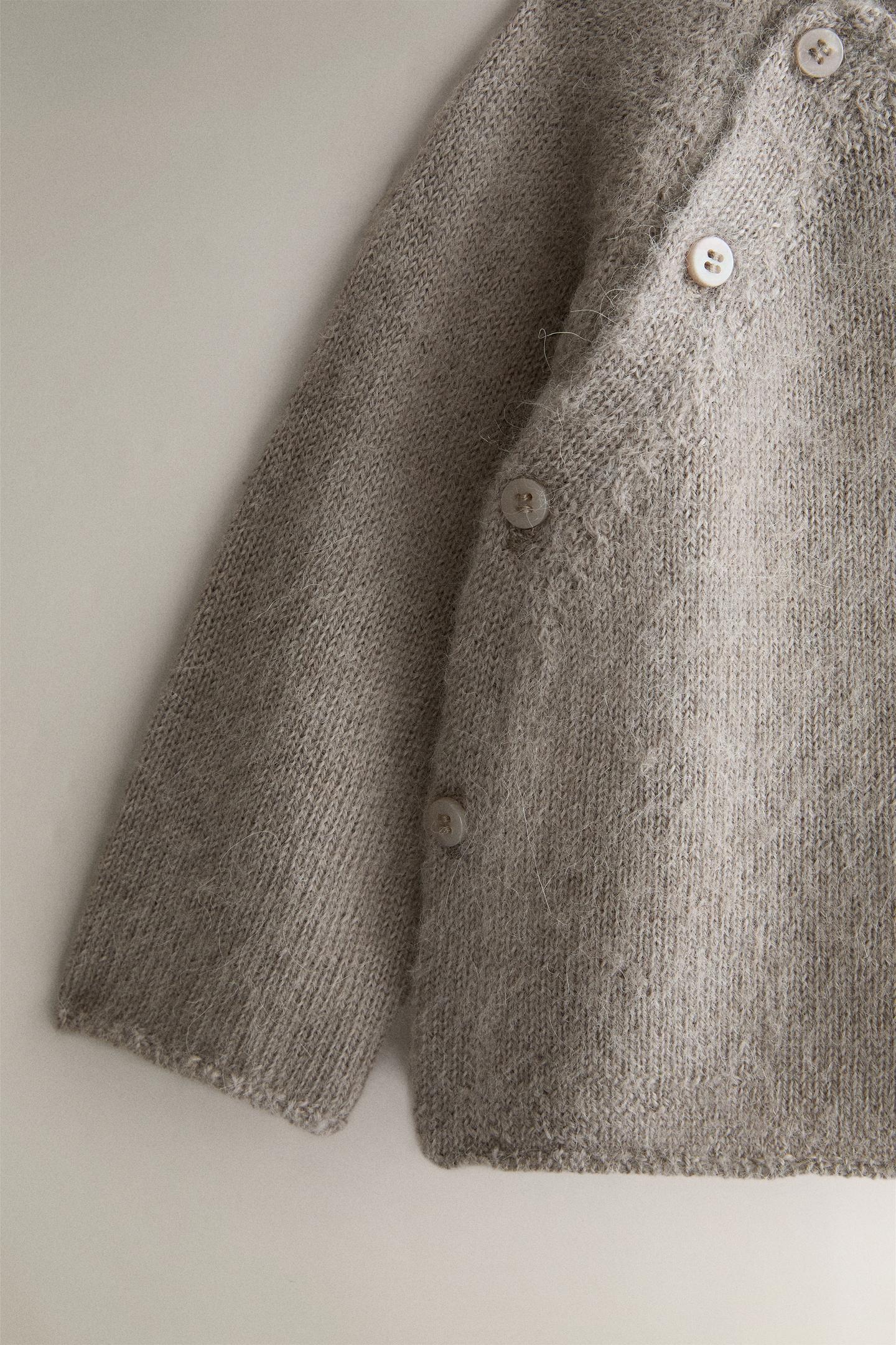 Кардиган Zara Alpaca Cardigan для малышей, цвет: Коричневый / Серо-коричневый — фото 3