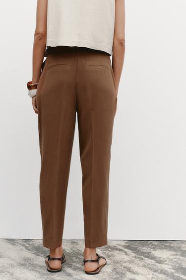 FLOWING TROUSERS WITH BELT - Tobacco by Zara - Image 3