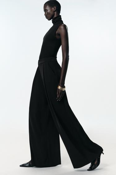 FLOWING PALAZZO TROUSERS - Black by Zara - Image 4