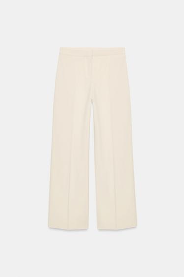 STRAIGHT-LEG HIGH-WAIST TROUSERS - Ecru by Zara - Image 5