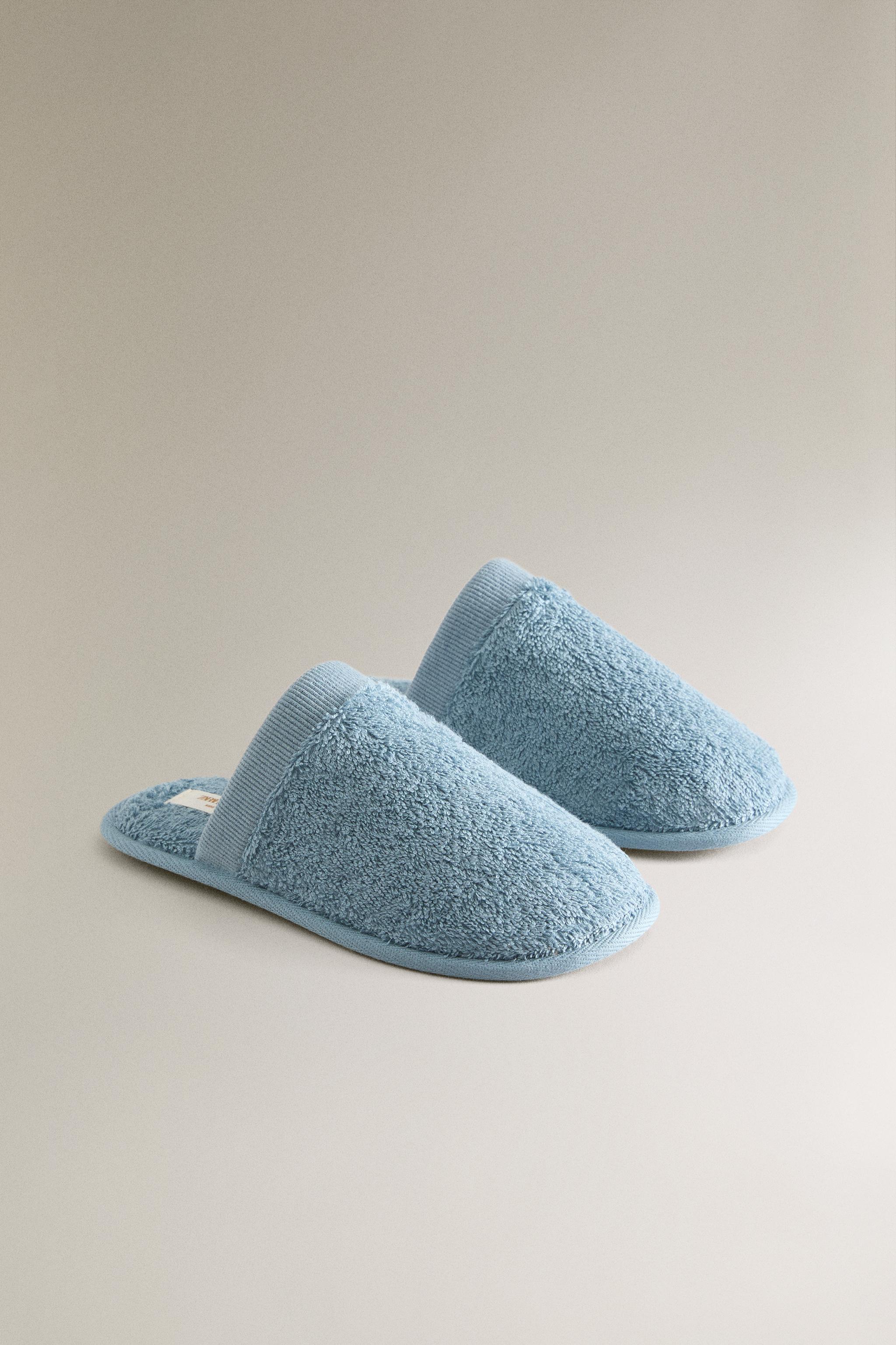 KIDS MULE TOWEL SLIPPERS — Bluish