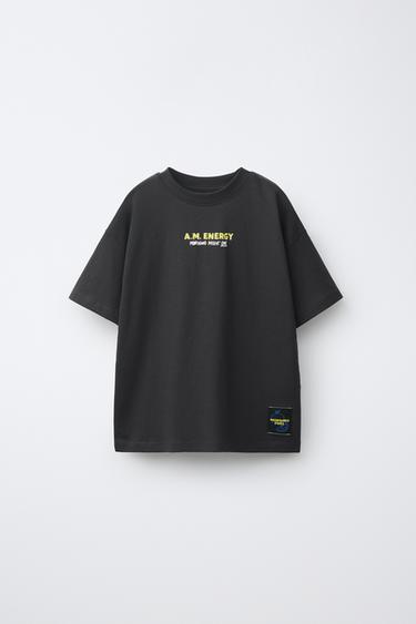 CAMISETA ESTAMPADO COMIDA - Gris antracita de Zara