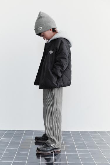 CONTRAST HOODED PUFFER JACKET - Anthracite grey by Zara