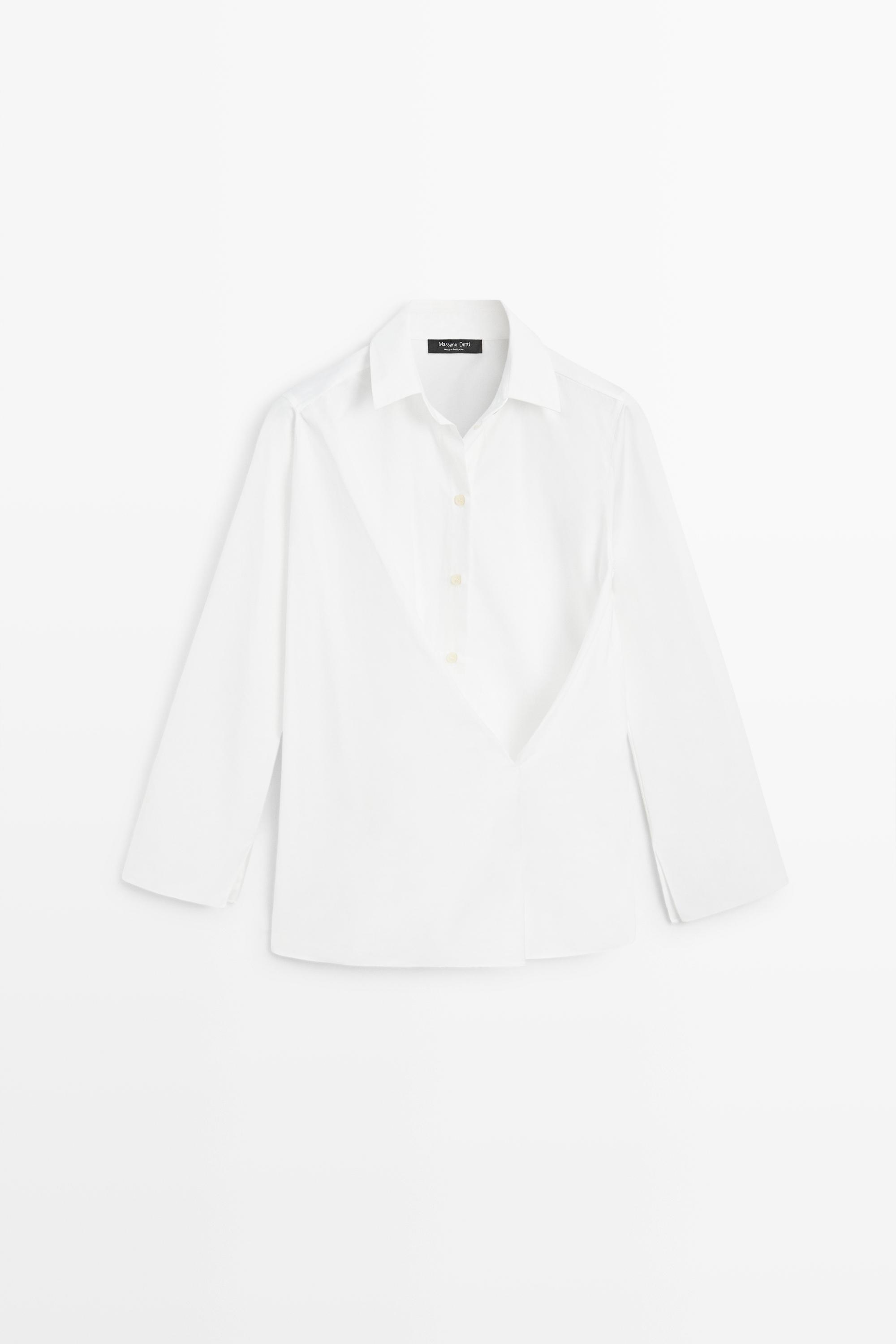 100% cotton poplin crossover shirt
