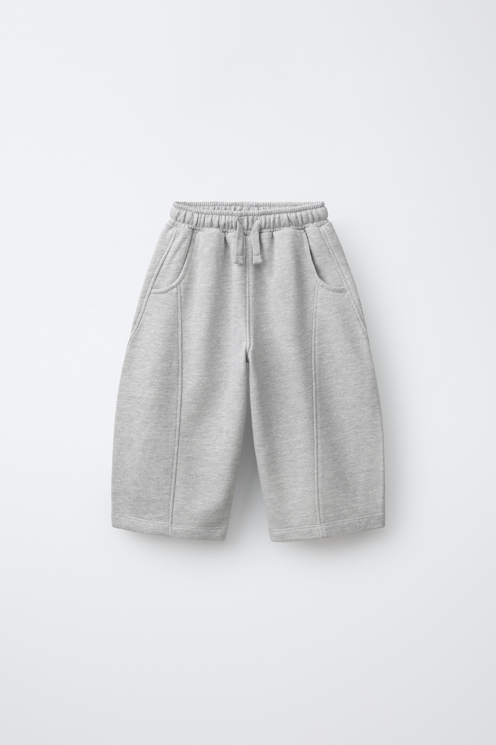 SOLID BALLOON PANTS — Gray