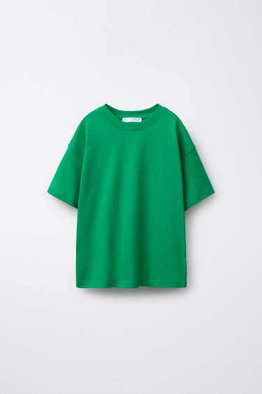 Zara BASIC PLAIN T-SHIRT - Green