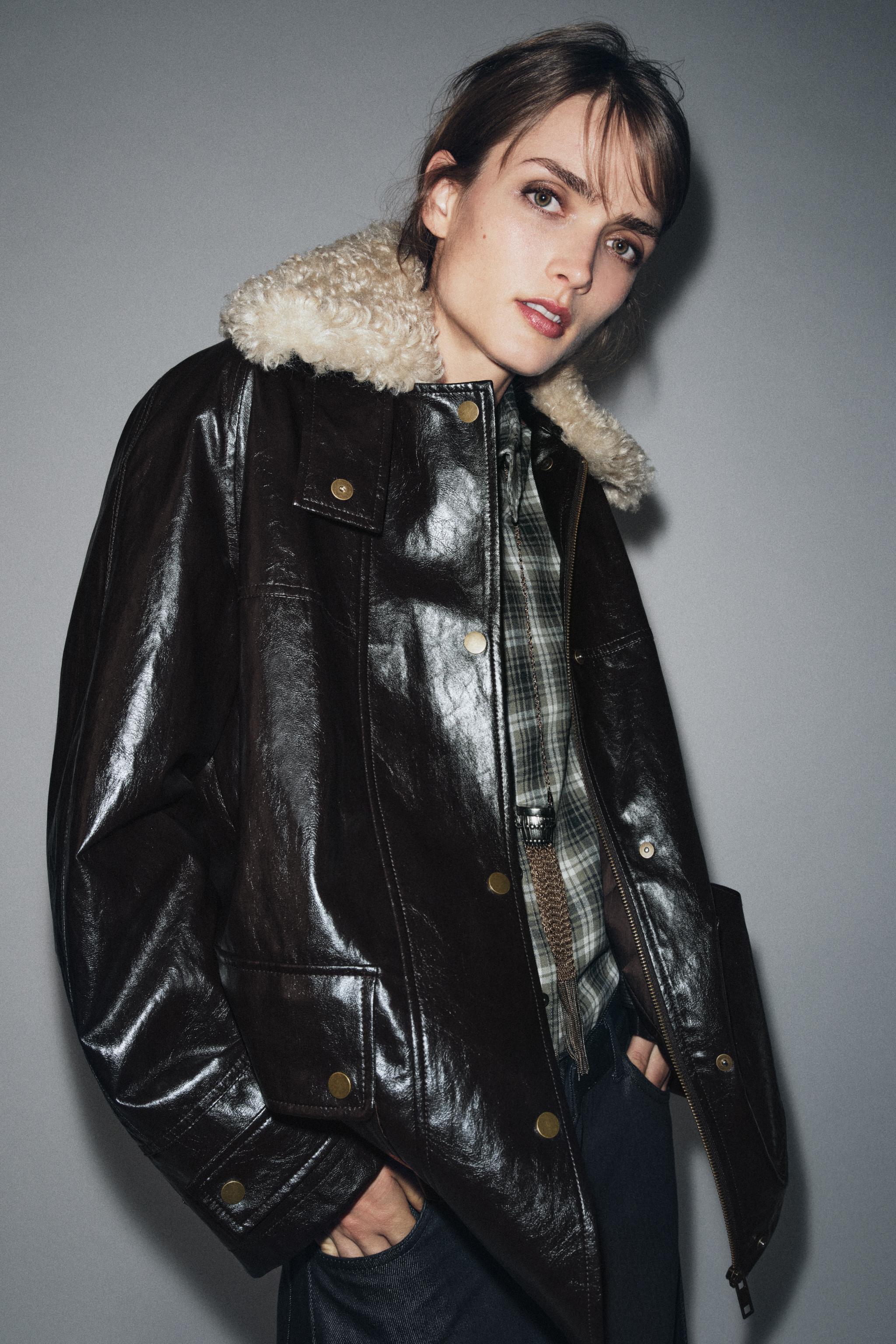 FAUX FUR COLLAR JACKET ZW COLLECTION