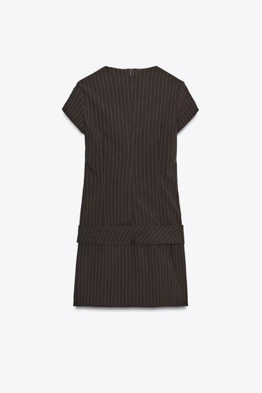BELTED MINI DRESS - Brown / Ecru by Zara - Image 4