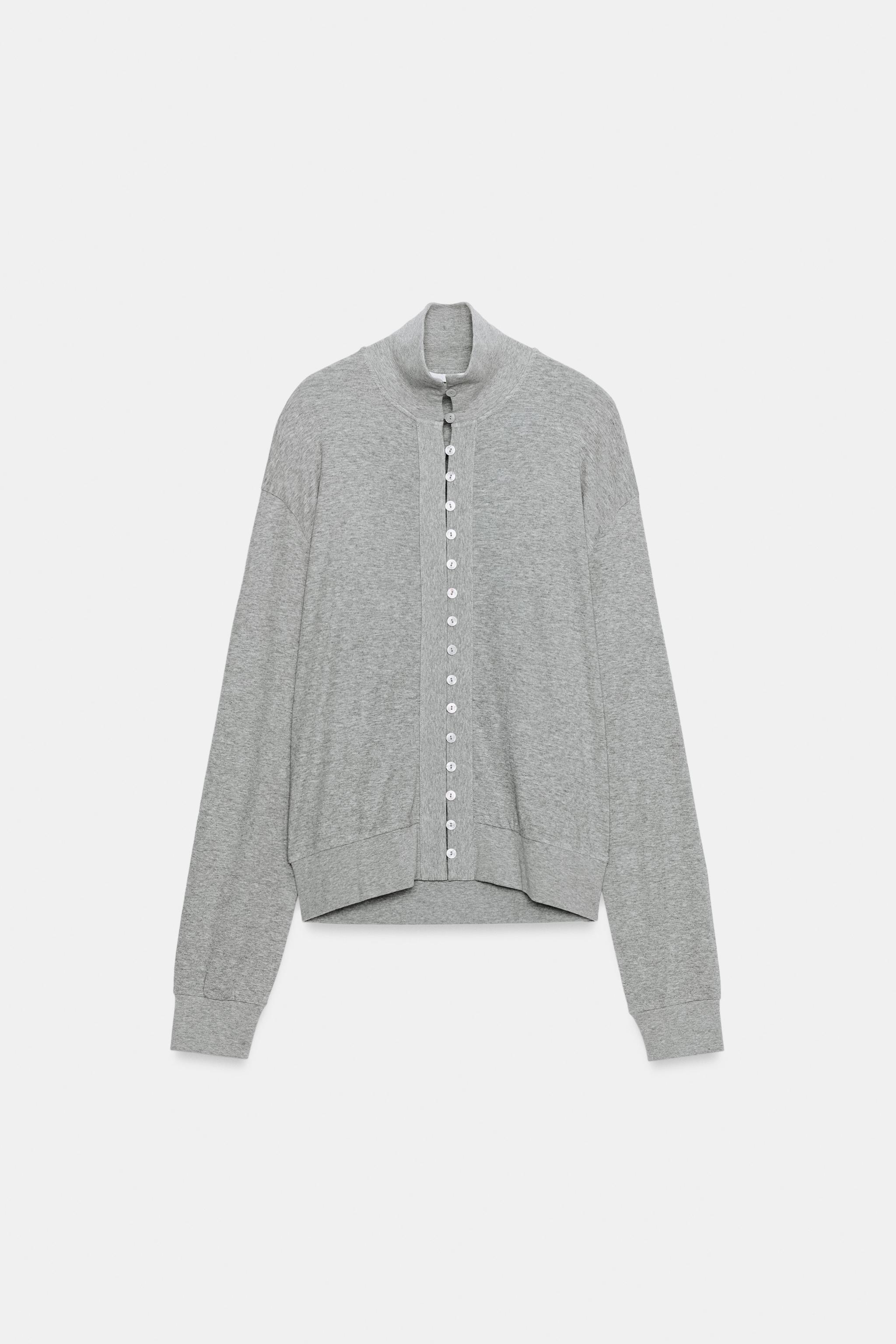 Zara FLOWY BUTTONED JACKET — фото 7