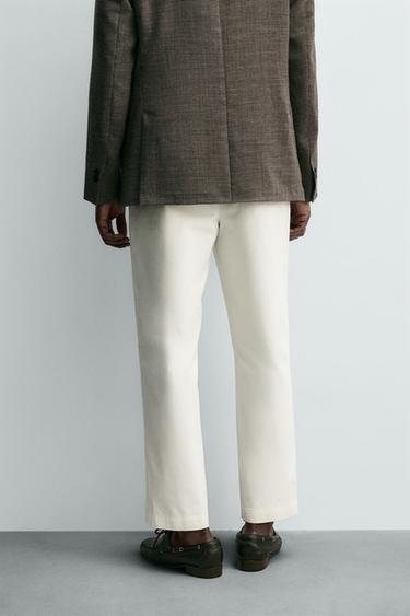 REGULAR FIT CHINO TROUSERS - Oyster-white by Zara - Image 2