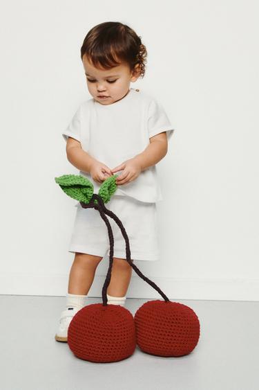 CONJUNTO CAMISETA Y BERMUDA WAFFLE LISO - Blanco roto de Zara