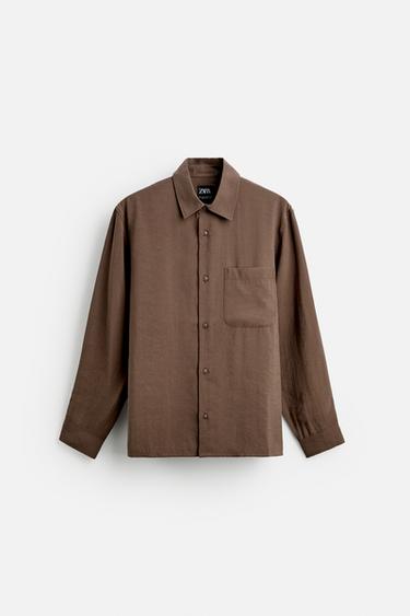 FLOWING REGULAR FIT SHIRT - Brown by Zara