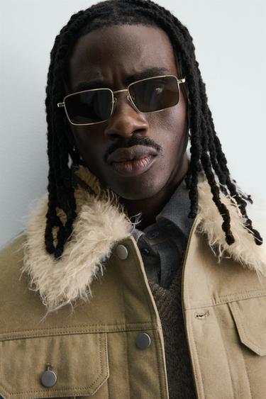 CROPPED COTTON JACKET WITH FAUX FUR - Sand by Zara - Image 4