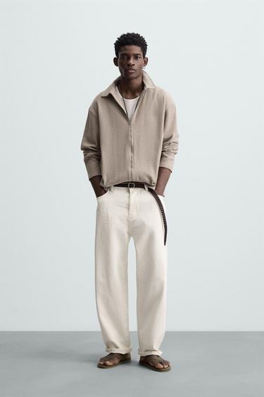 CHAQUETA ESTRUCTURA CUADRILLÉ - Marrón / Topo de Zara - Imagen 0