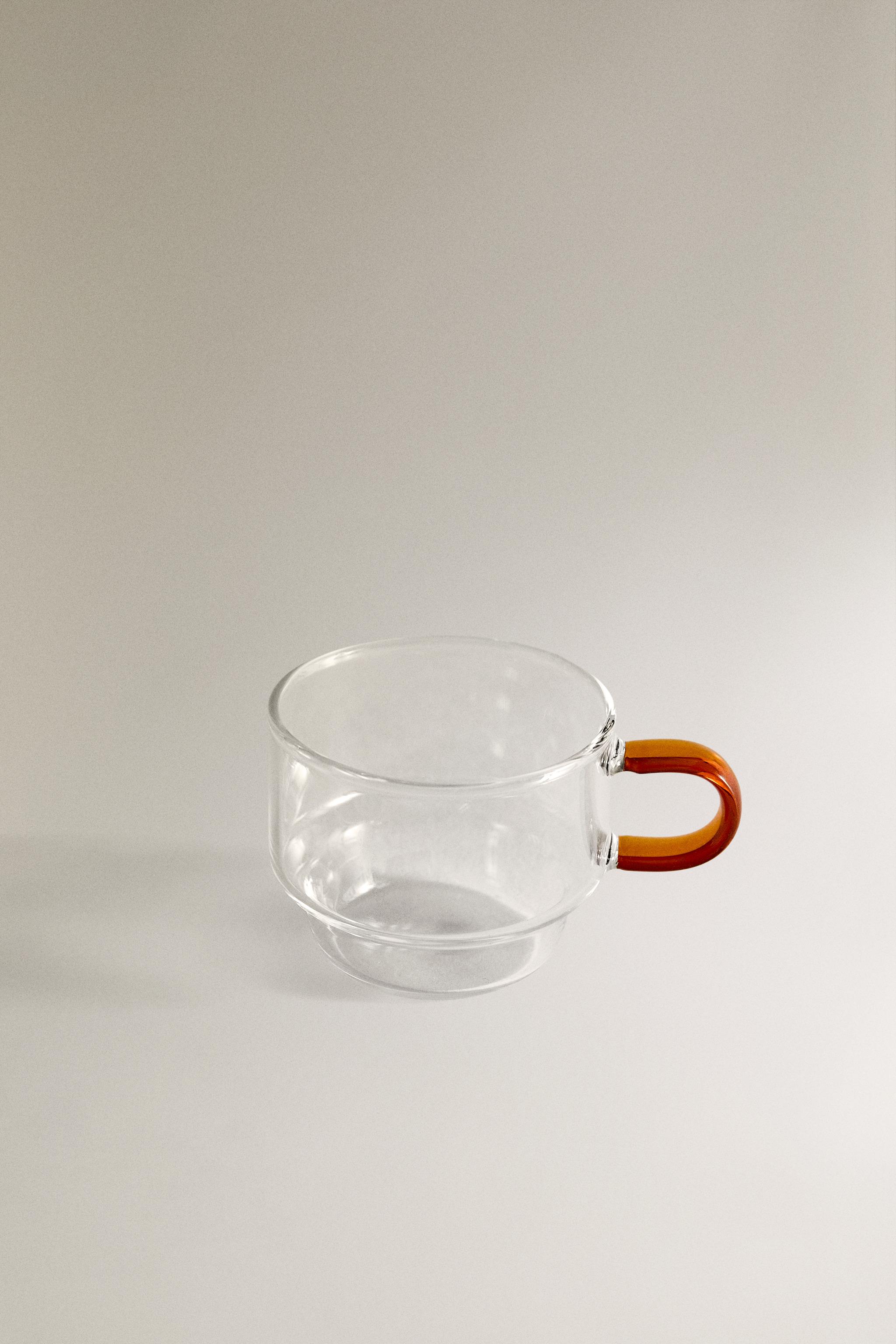 TOUR DE TASSES EN BOROSILICATE ANSE DE COULEUR (ENSEMBLE DE 4)