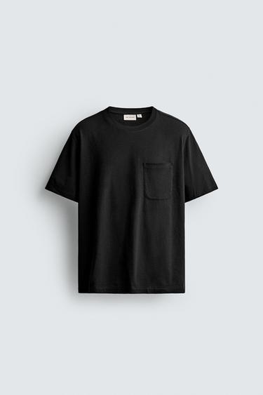 RELAXED FIT LIGHTWEIGHT T-SHIRT - Black by Zara