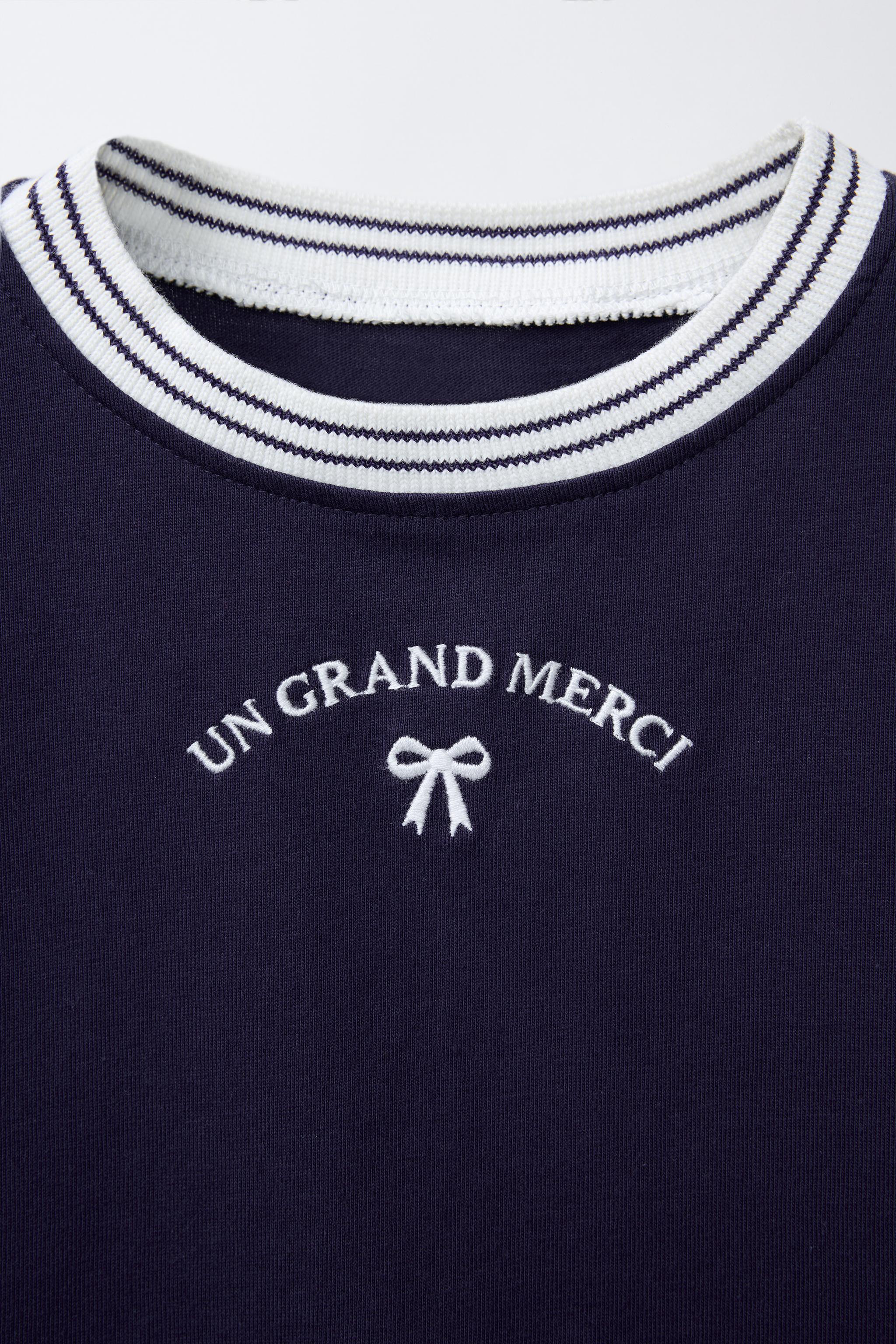 エンブロイダリーテキスト Tシャツ - レッド | ZARA Japan / 日本