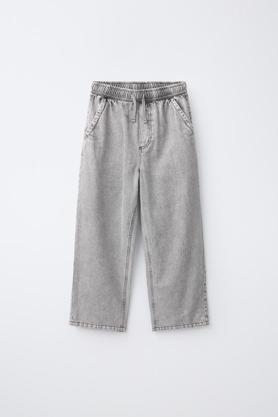 DENIM LOOSE FLUIDO - Gris claro de Zara - Imagen 0
