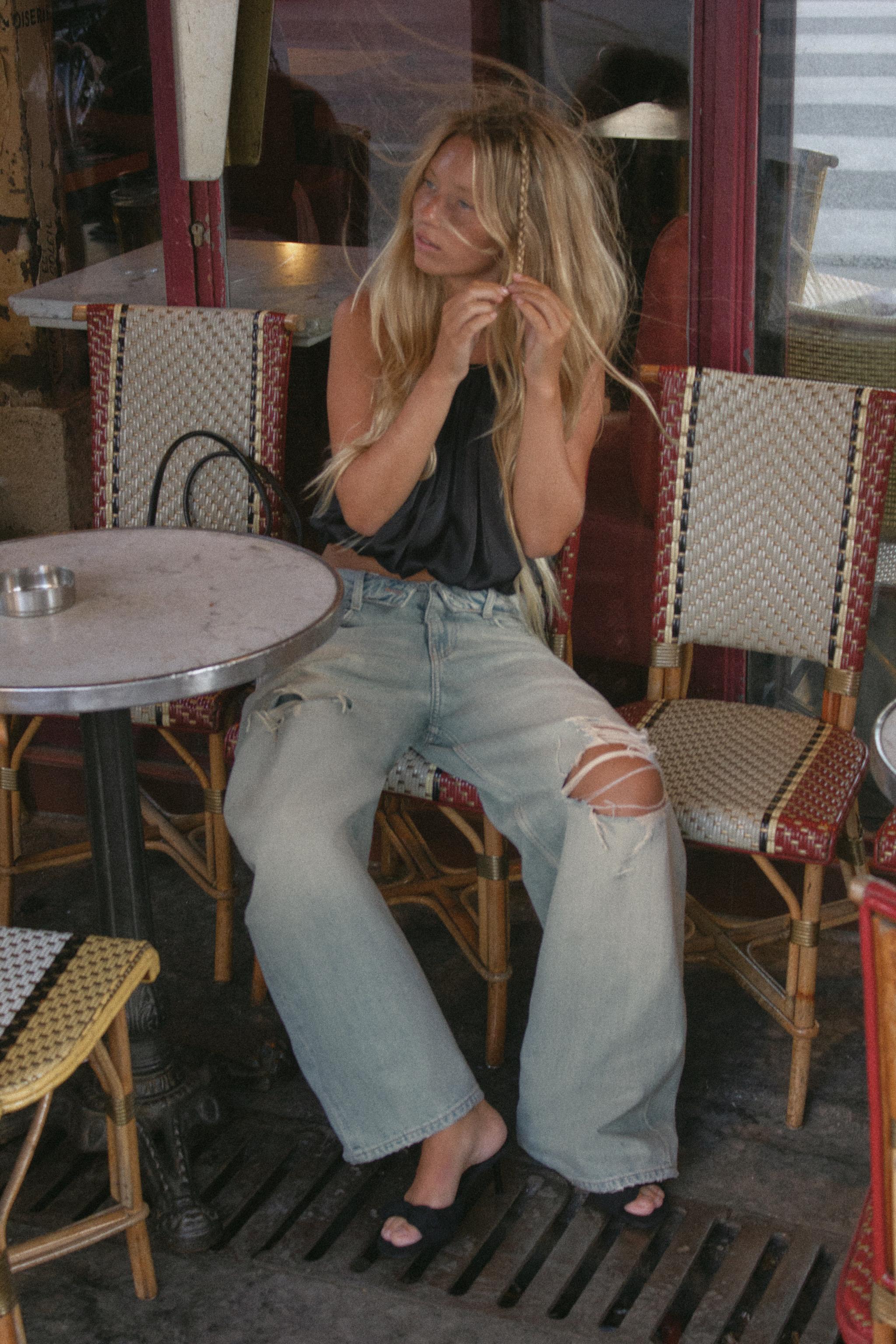 BALLOON HEM SATIN CROP TOP