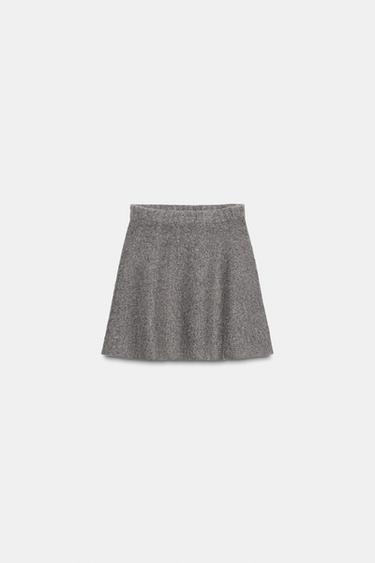 Zara WOOL MINI SKIRT - Gray - Image 0